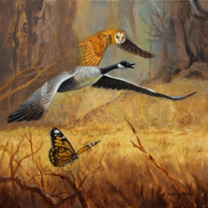 Soar Together, 20" x 20", oil on canvas, $2300